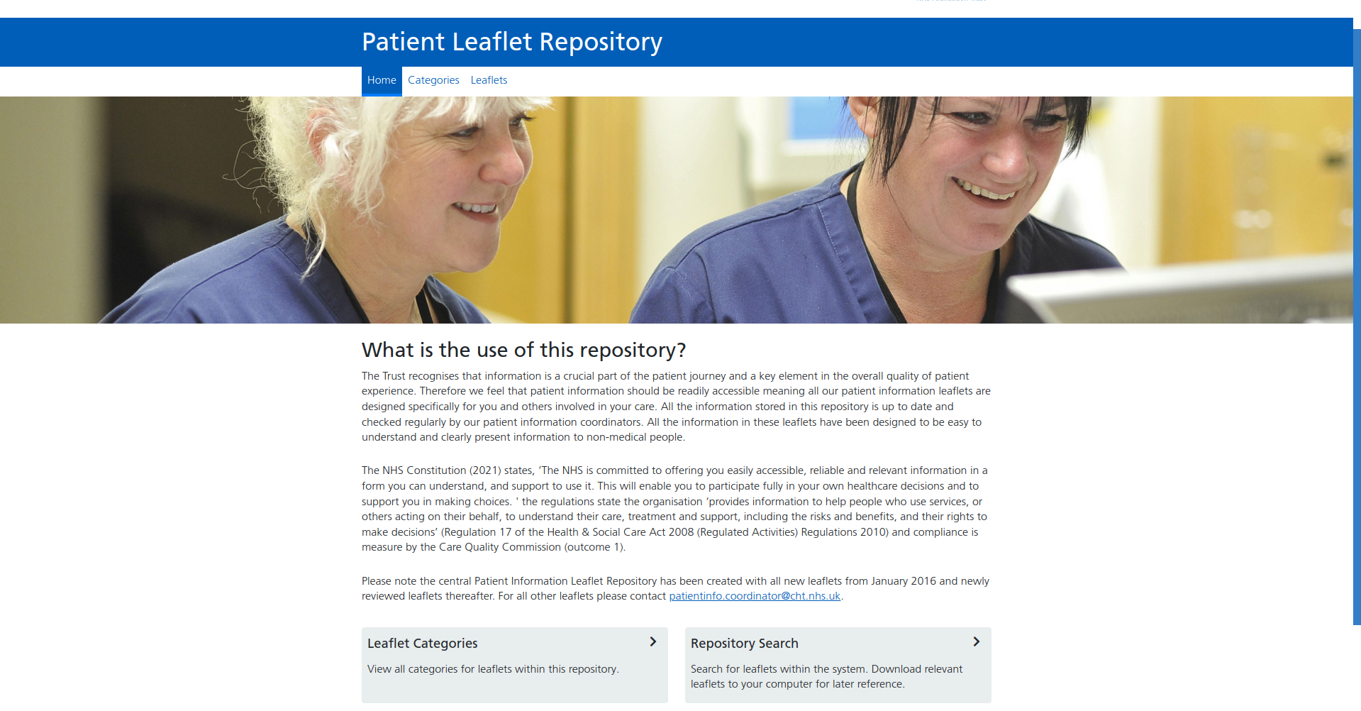 Patient leaflet repository